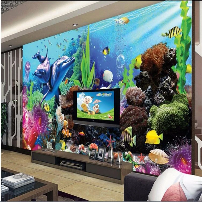 beibehang custom tereo tropica - đánh giá và giá Planted Aquarium Wallpaper